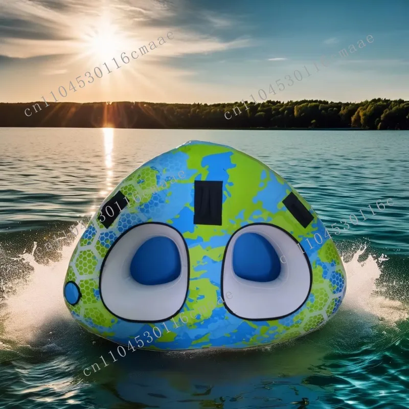 OEM Wholesale 2 Rider Inflatable Jet PVC Flying Towable Sea Ski Custom Lake Boating with 2 Seats for Water Parks