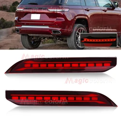 LED Tail Rear Bumper Reflector Light For Jeep Grand Cherokee 2021 2022 2023 2024 Brake Light Dynamic Turn Signal Fog Lamp 12V