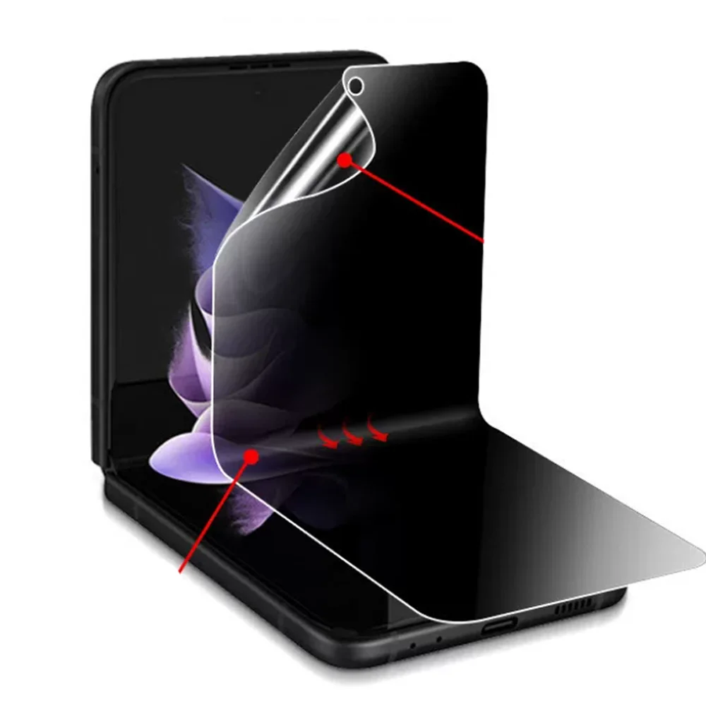 3 Stück Anti-Spy Hydrogel-Folie Sichtschutzfolie für Samsung Galaxy Z Flip 3 4 5 6 7 Unsichtbarer Schutzschirm für ZFlip 7