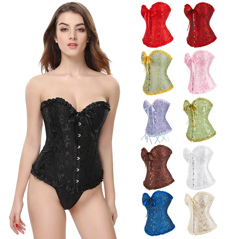 مثير بوستير مشد علوي القوطية الدانتيل يصل مطاطا الجوفاء overالصدر المشدية Steampunk بذلة مفصلة لشكل الجسم النساء كورسيه التخسيس