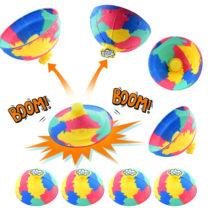 1pc Camo Bounce Bowl Hip Hop Jump Half Side Bouncing Ball Gyroscope Fidget Toys For Children Birthday Party Gifts Fillers Reward