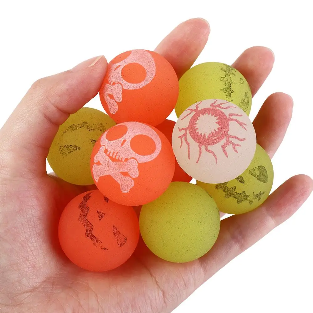 10pcs/set Glow-in-the-Dark Halloween Bouncy Balls Stretchy Eyeballs Scary Bouncy Eyeball Fun 32mm Luminous Bouncy Balls