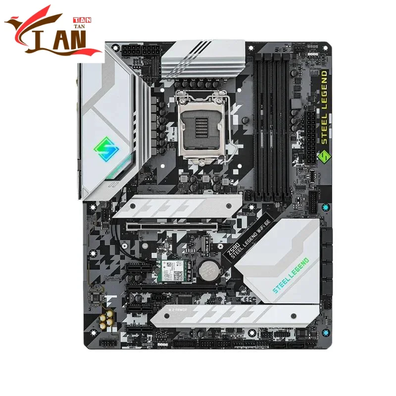 

Материнская плата ASROCK Z590 STEEL LEGEND WIFI 6E 128 ГБ HDMI M.2 LGA 1200 DDR4 ATX Z590 100% протестирована, полностью работает TAN