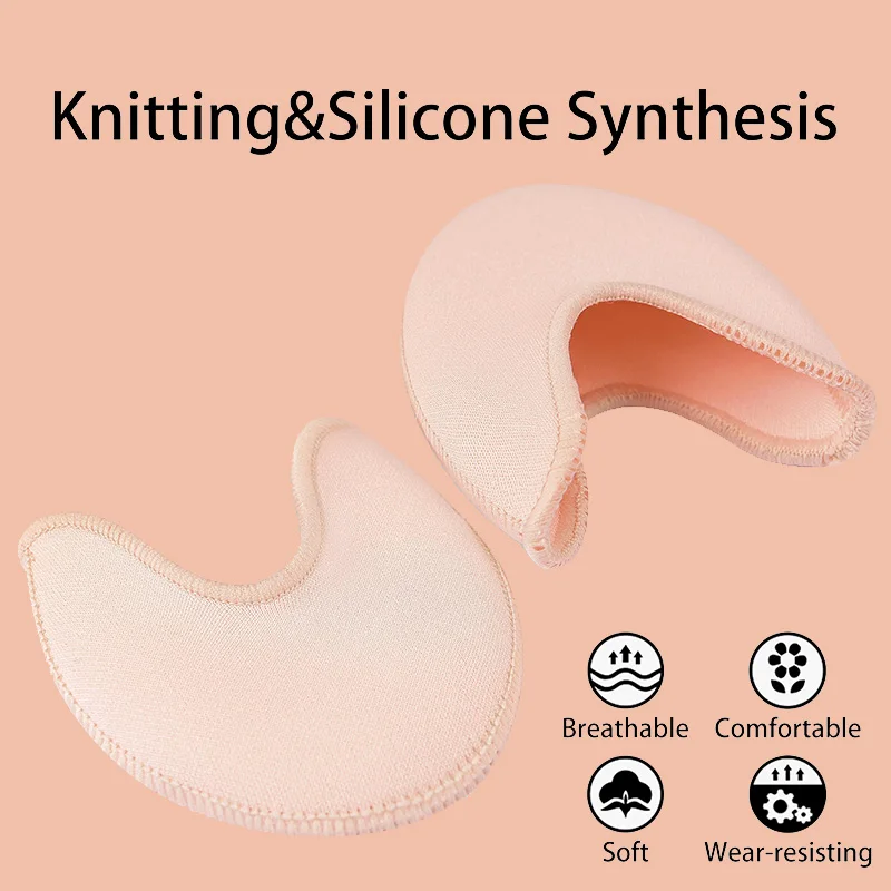 Women's Pointe Shoes Knitted Toe Pads Ballet Dance for Adult Gymnastics Dance Practice with Silicone Toe Cushion Protectors