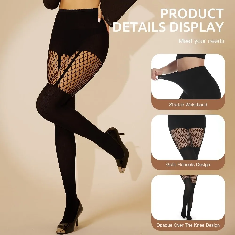 دائم القوطي نمط جوارب شبكية ويب مثير الفخذ العليا تخزين سترة الجوارب شبكة صيد السمك الجوارب #5