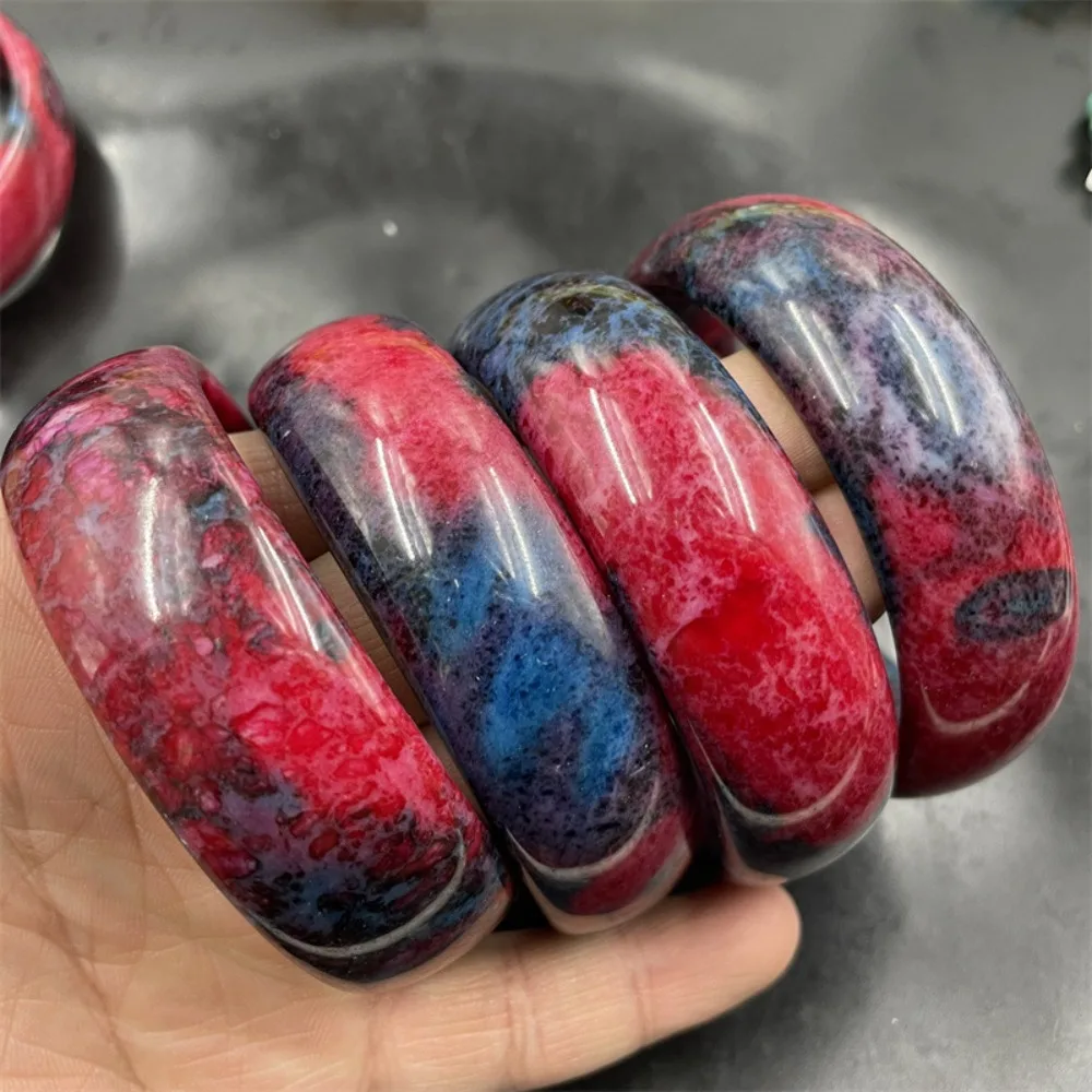 Peach Blossom Jade Widening Edition Red Chicken Blood Jade Bracelet Chicken Blood Stone Bracelet Women Medium Large Red Bracelet