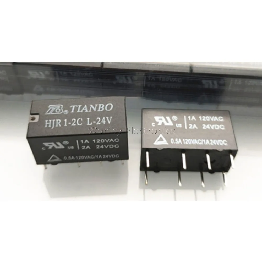 

Free Shipping 10PCS/LOT HJR 1-2C L-24V TIANBO Relay 24VDC 8PIN 2A