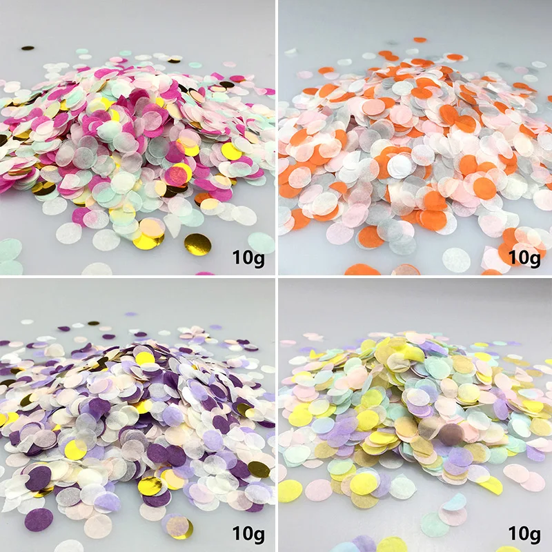 10g/Bag Melange Paper Confetti Wedding Birthday Party Decoration DIY Round Transparent Filled Balloon Confetti Supplies