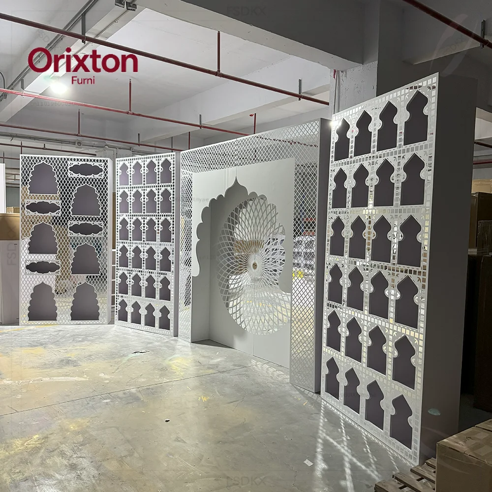 Luxury Silver Mirror Acrylic Backdrop Stand Frame Silver Rectangle Event Backdrop for Wedding Event Decoration