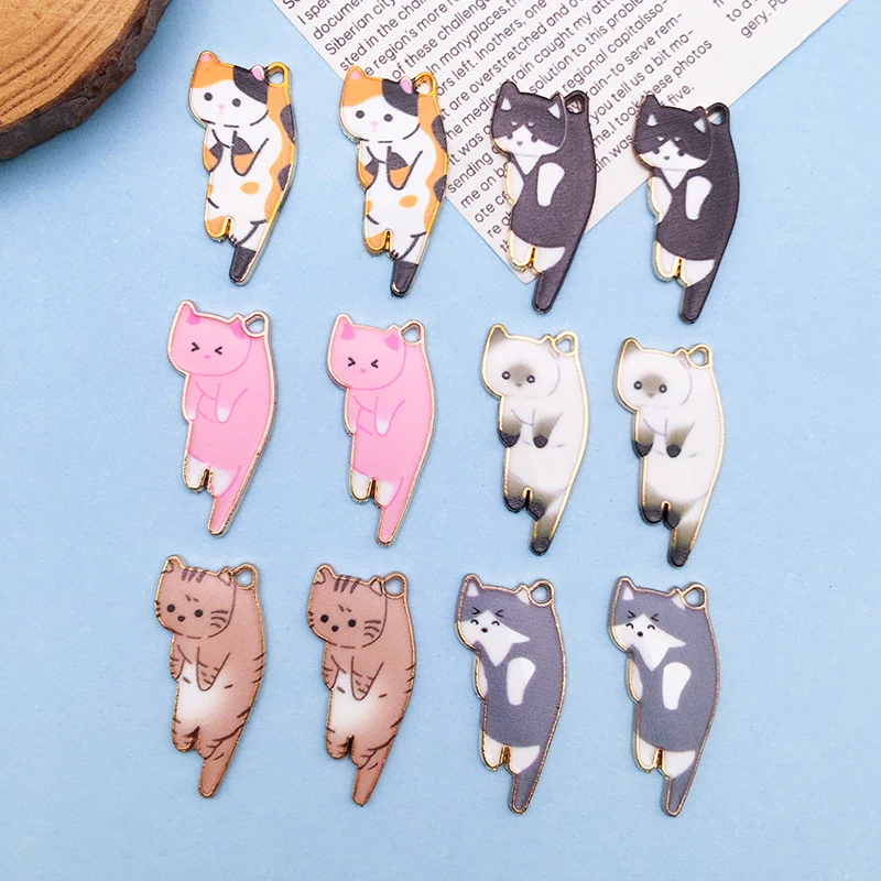 

Chiikawa cartoon cute 6-color neck lifting kitten zinc alloy pendant DIY jewelry creative handmade beaded accessories