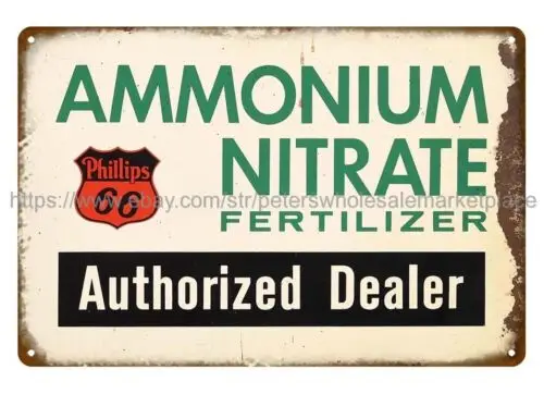 Phillips Ammonium Nitrate Fertilizer metal tin sign poster wall hanging sign