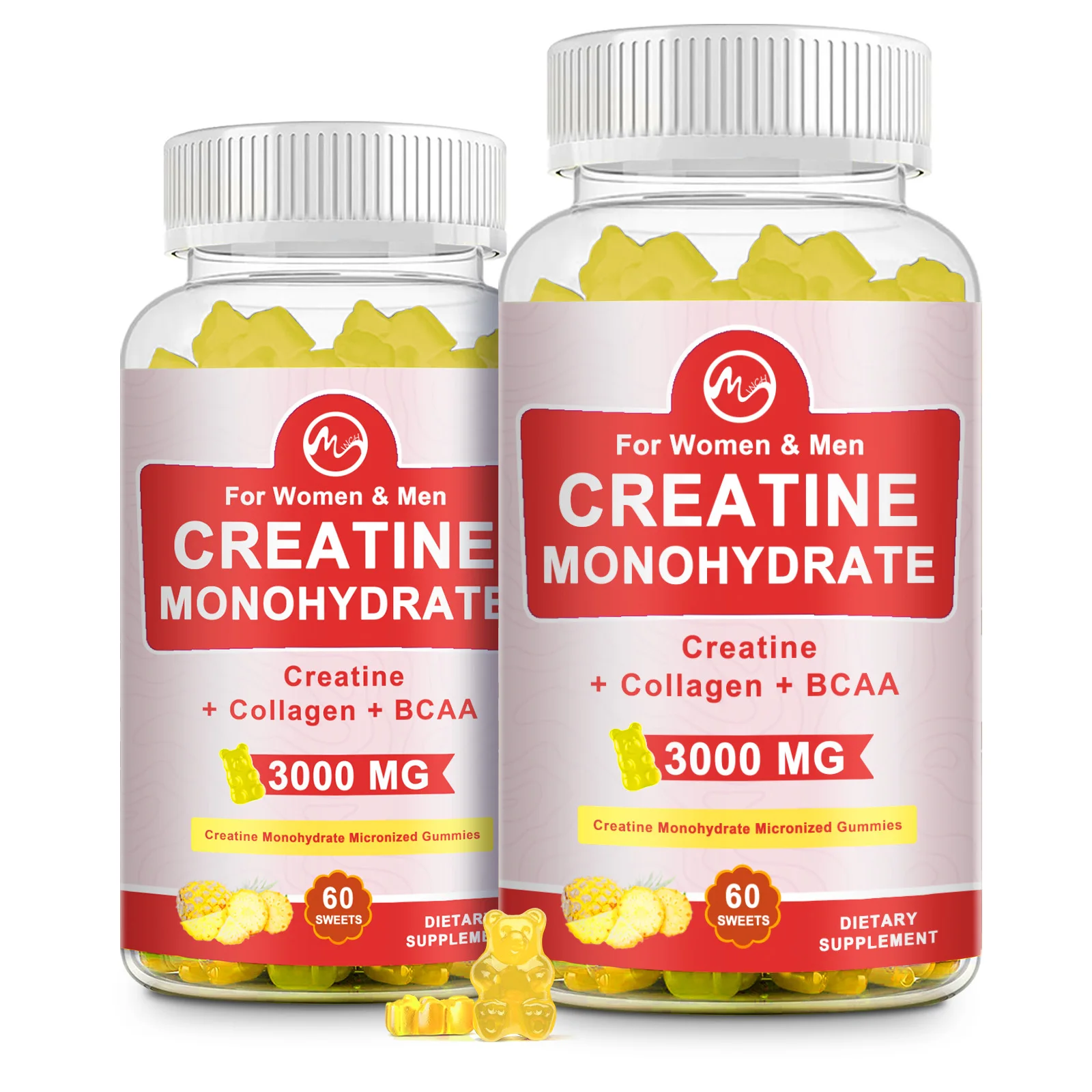 Creatine Monohydrate Gummies for Build Muscle & Enhance Performance Keto Friendly, Non-Gmo