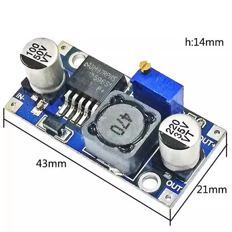 10pcs/lot LM2596S DC-DC buck power module 3A adjustable buck module voltage regulation low ripple super LM2576