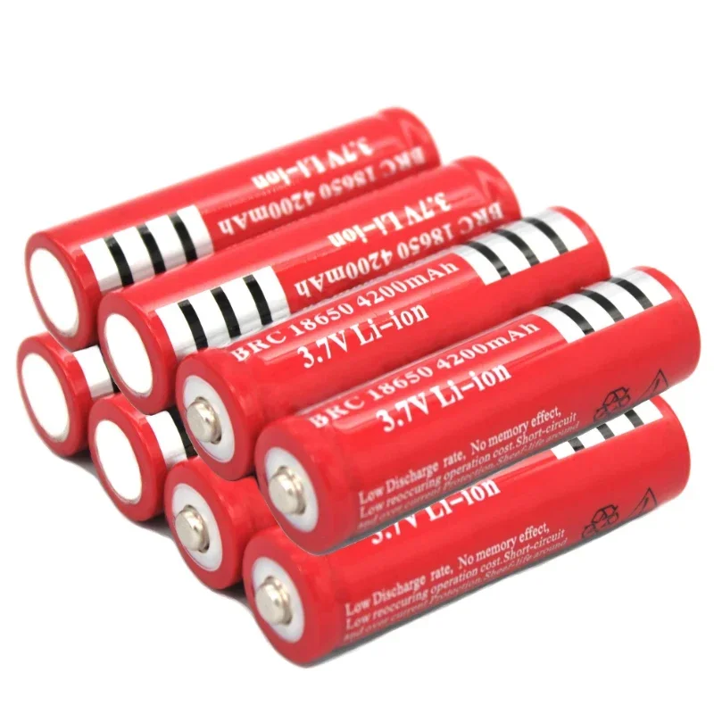 100% New 1-10 PCS BRC18650 Battery 3.7V 4200mAh Rechargeable Lithium-ion Battery for LED Flashlight Litio Battery