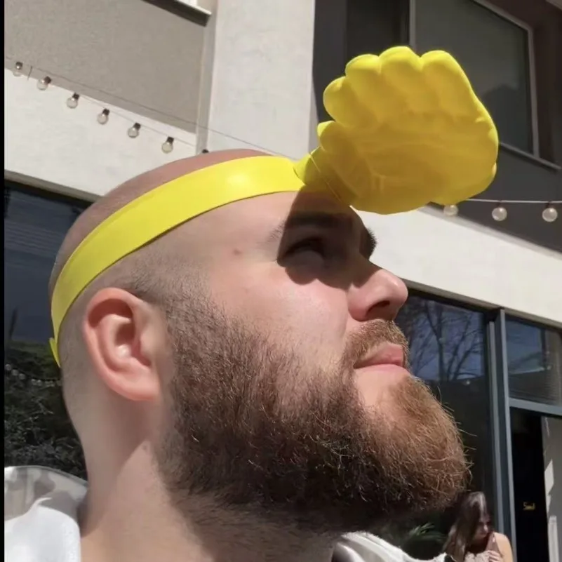 Funny Hand-Shaped Sun Visor Hat - Novelty Yellow Palm Shade Headband for Beach Parties, Festivals, and Cosplay Gifts