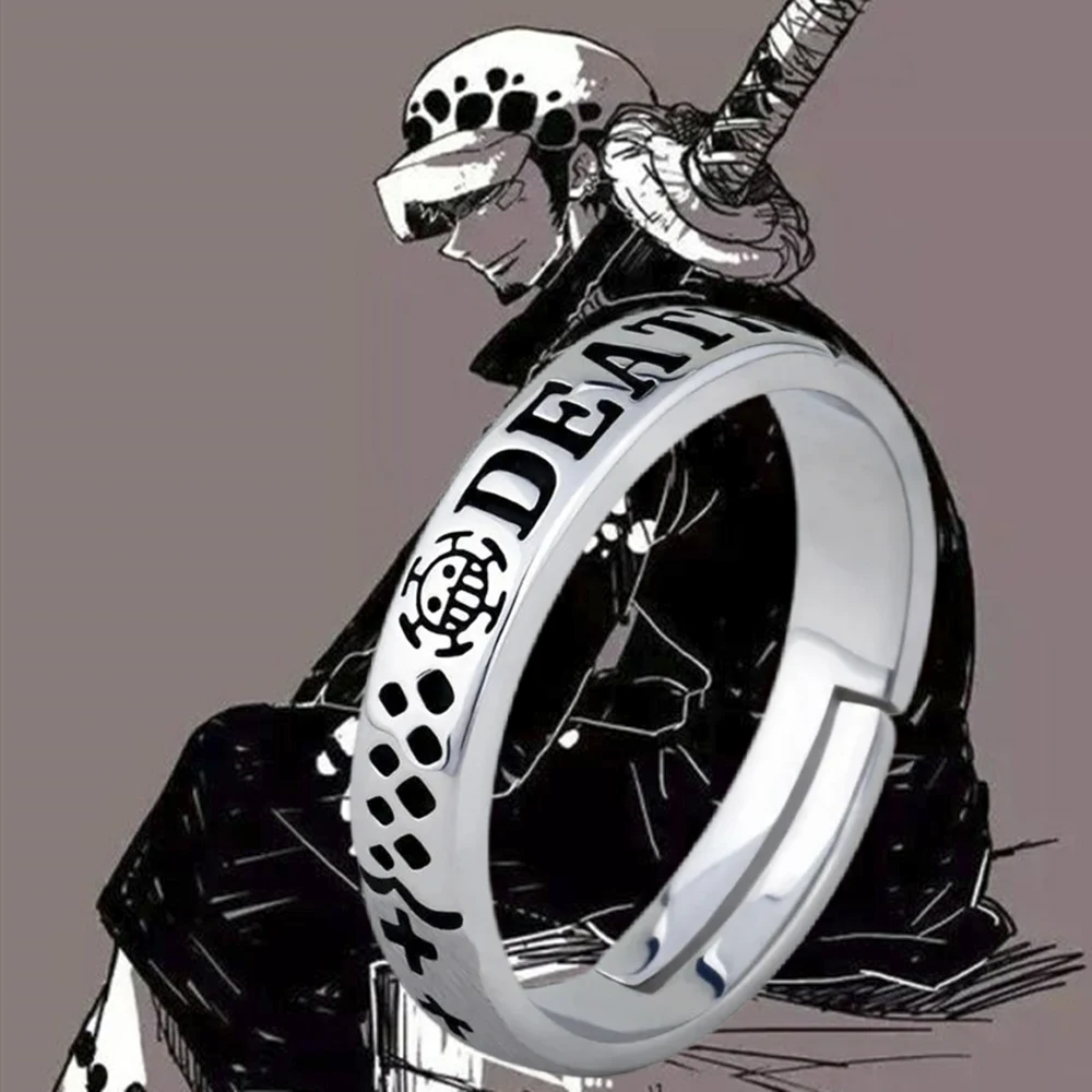 Bague de cosplay Anime ONE PIECE Trafalgar D. Water Law ACE, design chapeau de paille, ajustable, unisexe, accessoire de bijouterie, cadeau