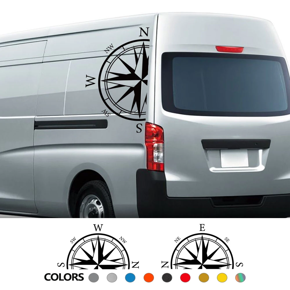 Van Body Side Stickers Car Camper RV Motorhome Caravan Minivan Cargo Graphics Compass Decor Decals Cover Auto Tuning Accessories