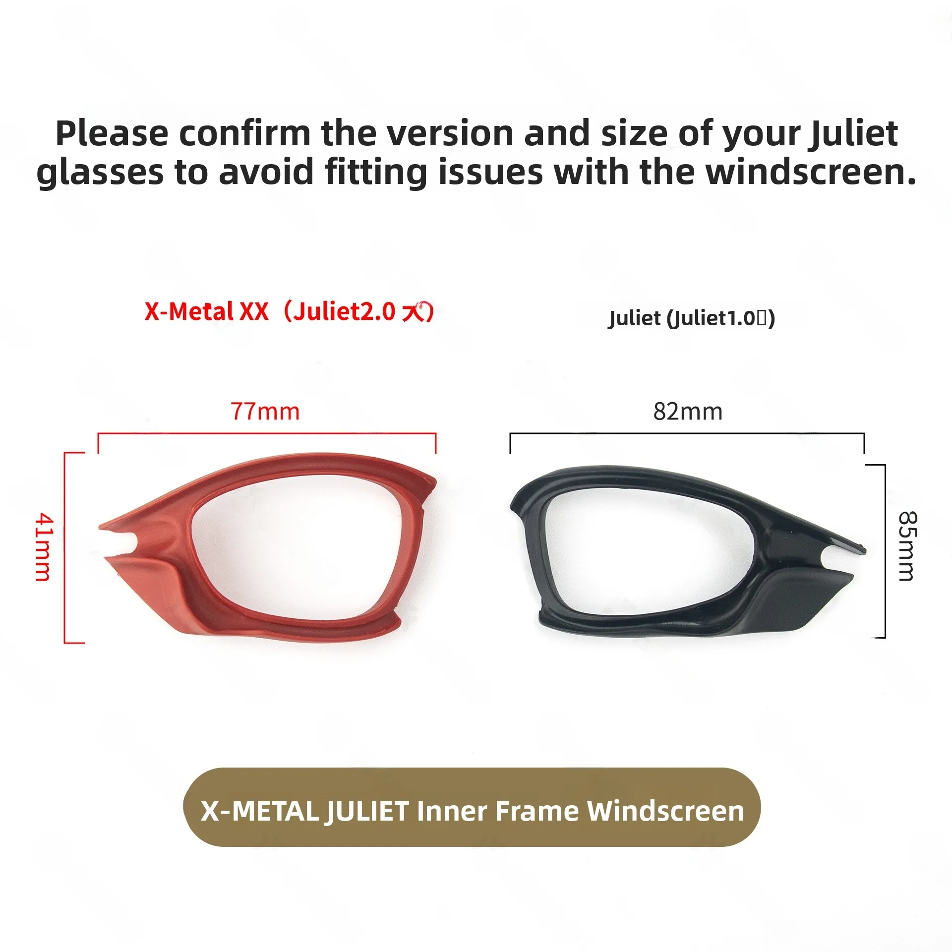 HOKKLO Original Inner Frame Windshield Suitable for  X Metal Juliet 10 Authentic Replacement Nose Pads for Glasses