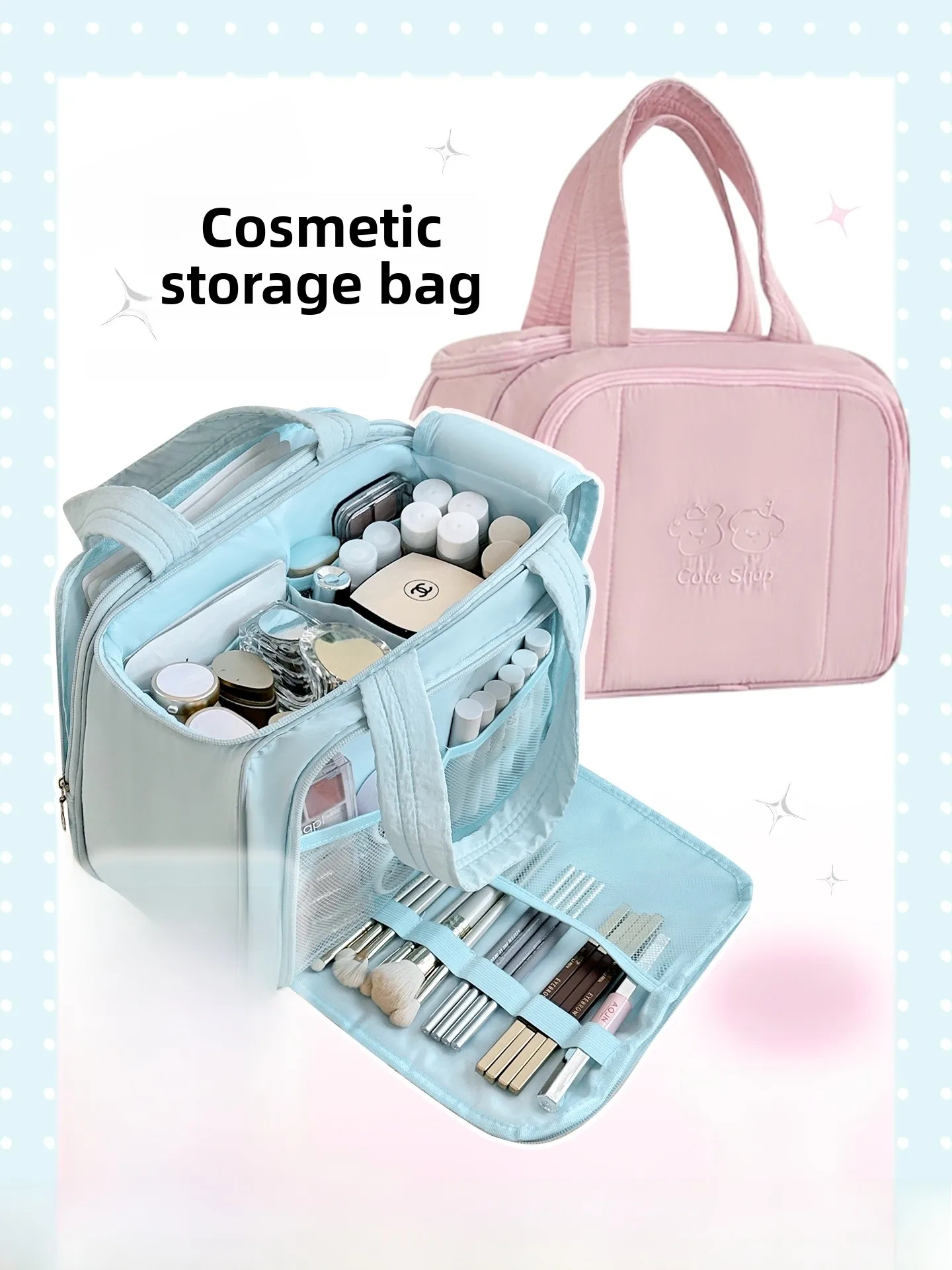 Large Capacity Portable Travel Women's Makeup Bag Hanging Storage Organizer Cosmetic Wash Bag Suitcase Hanging Design