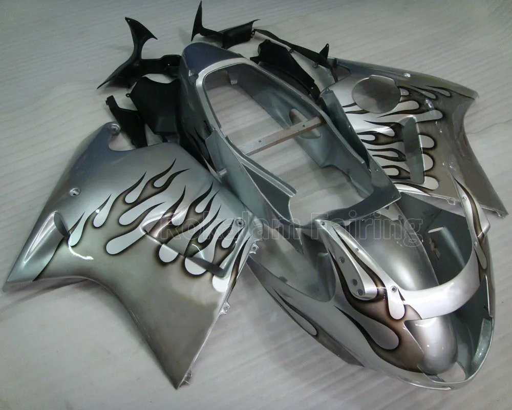 For Honda Parts CBR 1100XX Blackbird CBR1100XX 1996-2007 Silver Flame Motorcycle Fairing Parts (Injection Molding)