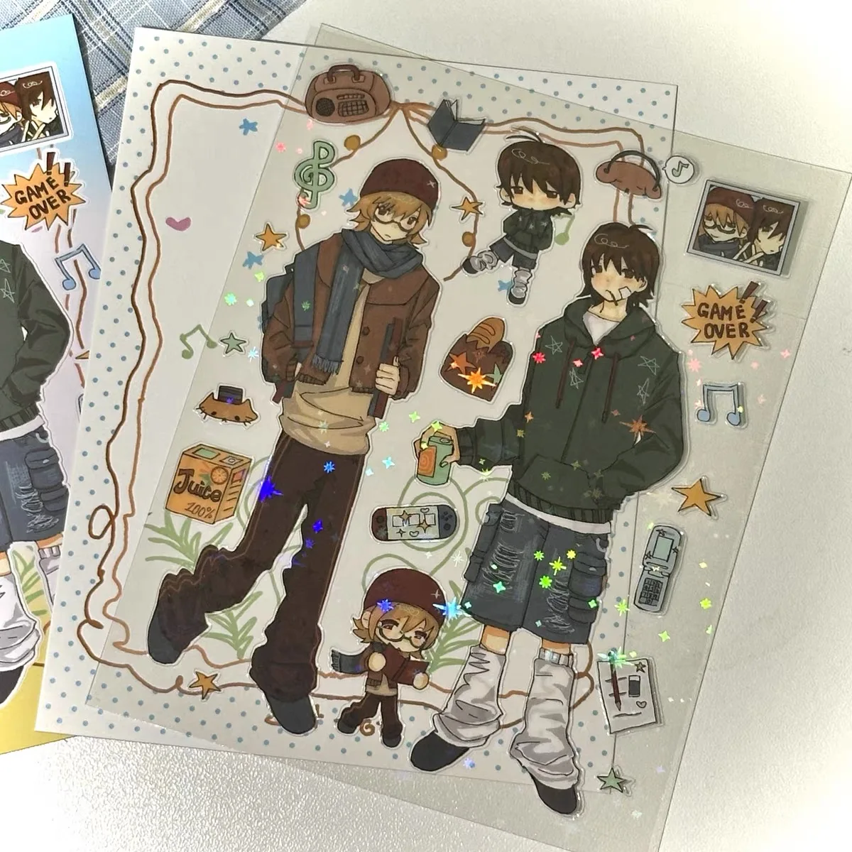 School Boys Design Cute DIY Note Book Decorative Sticker