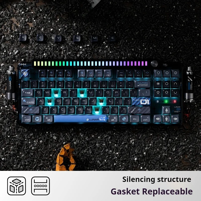 E-Sports Mechanical Keyboard  87 Keys Three Modes Connecting Rgb Light Effects Hot Swappable Tablets Laptops Gaming Keyboards