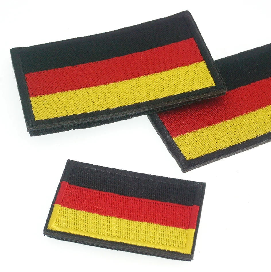 5PCS/1PC Deutsche Flagge Gestickter Aufnäher Deutschland Haken & Schleife Schulter Abzeichen Applikation Eisen Auf für Kleidung Zubehör – Detail 4