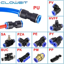 Pneumatic Fitting Pipe Connector Tube Air Quick Fittings Water Push In Hose Plastic 4mm 6mm 8mm 10mm 12mmPV PE PU PY Connectors