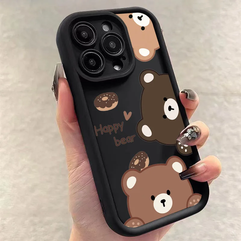 Case for Xiaomi Redmi Note 12 4G 13 11 10 13 Pro Plus 10 5G 12S 11S 10S Redmi 12 12C 13C 4G Case Couple Cute Cartoon Bear Cover