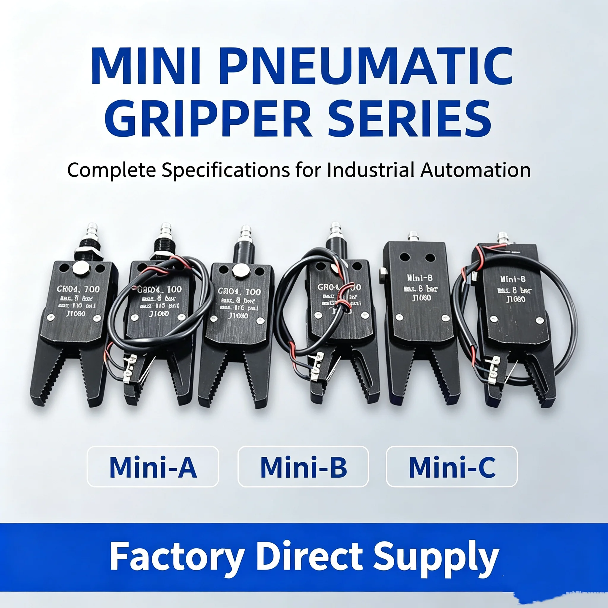 Mini Pneumatic Gripper J1080 Mechanical Fixture Water Spout Clip for Industrial Robot Manipulator Accessories