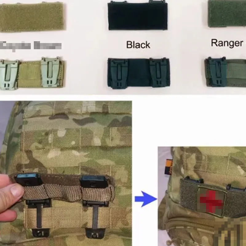 Placa adaptadora MOLLE para parche táctico brazo, forro polar adhesivo - imagen 2