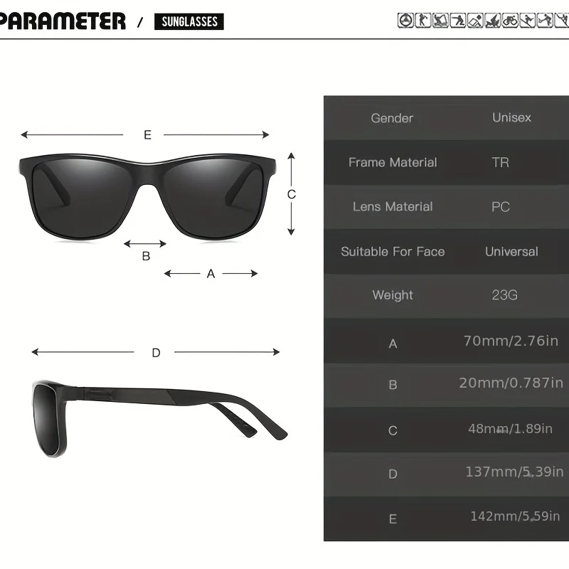 DUBERY Polarized UV400 Protection Sunglasses For Men And Women 7 Colors Model 002