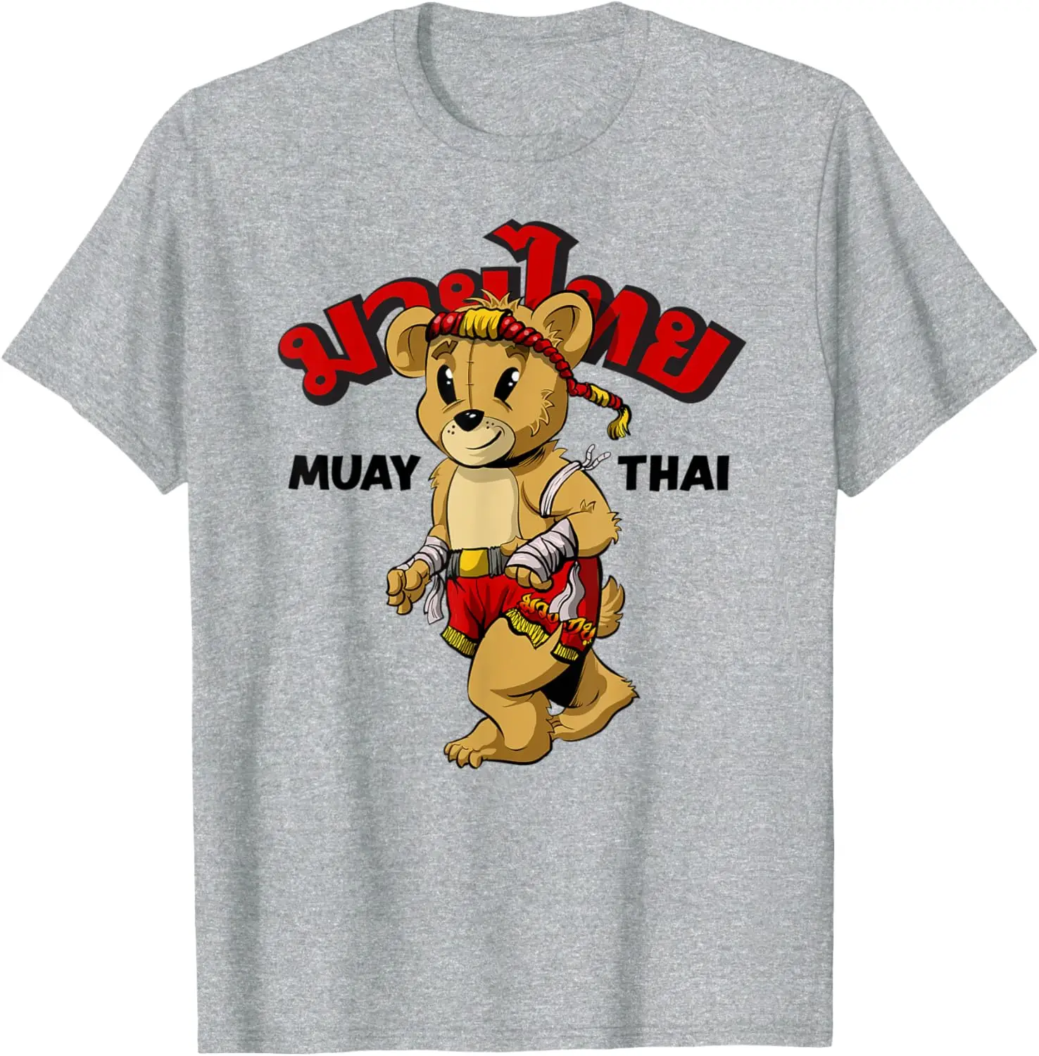 Cute Bear Thai Boxing Fighter Boxer Muay Thai T-Shirt 100% Cotton O-Neck Short Sleeve Summer Casual Mens T-shirt Size S-3XL