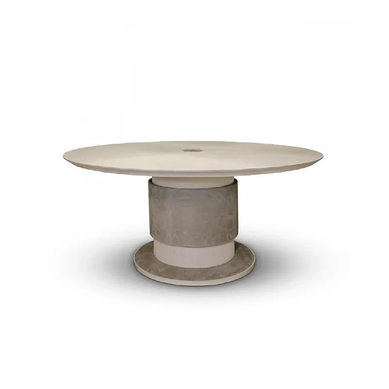 Italian light luxury model room restaurant Oval dining table and chairs Hong Kong style sales office Hotel leisure area Desk