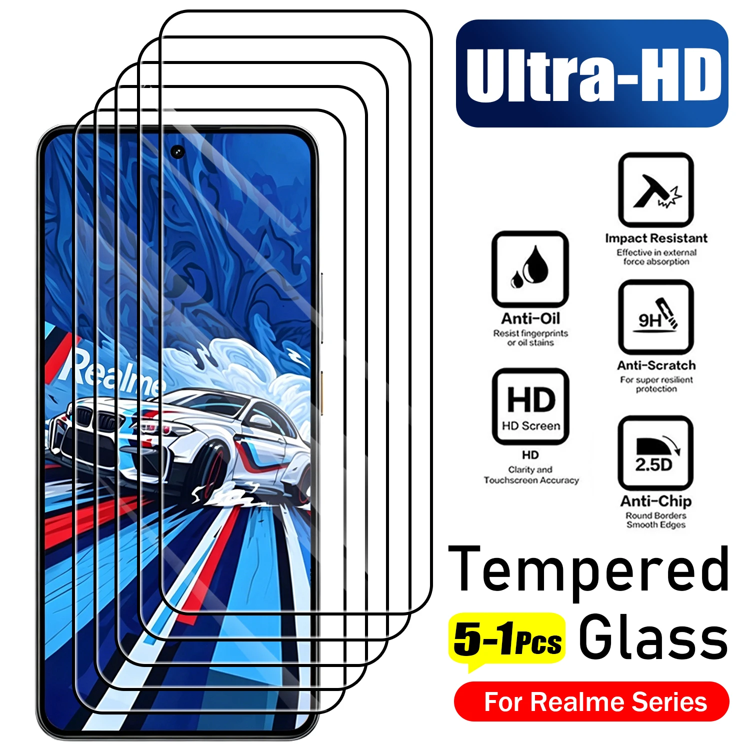 1-5PcsTemperedGlassForRealme1614134G5Grealme12111098716ProScreenProtectoronRealme15T14X10s9i8i7i-AliExpress