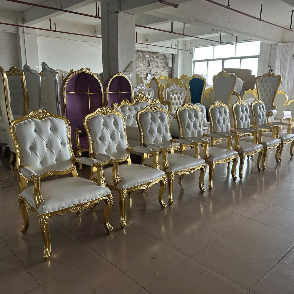 FSDKX  Supplier Hotel Lobby Hall Bride Groom Royal King Throne Wedding Furniture Chair for Event China