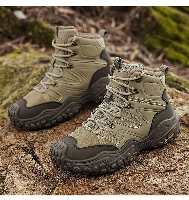 Herbst- und Winter-Herren-High-Top-Schuhe in Übergröße, Outdoor-Fleece-gefütterte Warme Schneesportschuhe, mit Komfortablem und Hautfreundlichem Futter, Hervorragender Griffigkeit, Geeignet für Outdoor-Aktivitäten und den Täglichen Arbeitsweg – Detail 18
