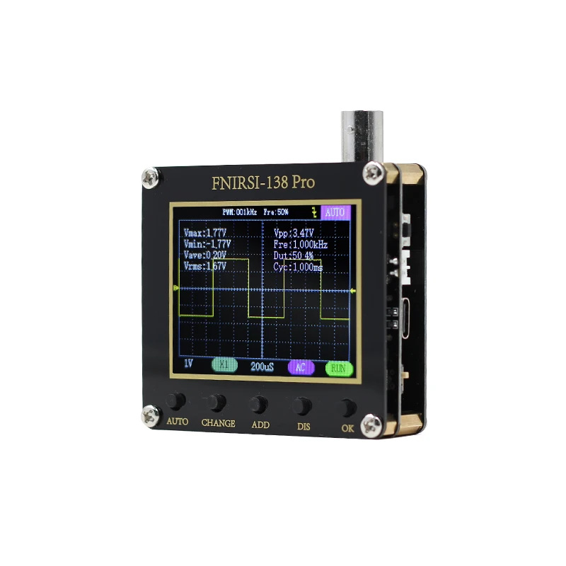 Fnirsi-Mini osciloscopio automático Digital 138 Pro, portátil, 80khz, Pwm, actualización de Firmware 2.5msa/S, 200khz, ancho de banda analógico, herramienta personalizada