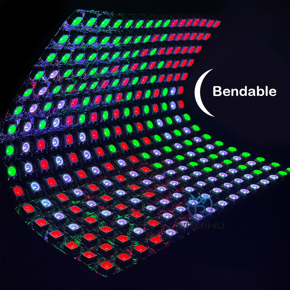 5V WS2812B 12V WS2815 RGB programowalny 16x16 elastyczny ekran modułu Led indywidualnie adresowany Panel 256 pikseli światło Matrix