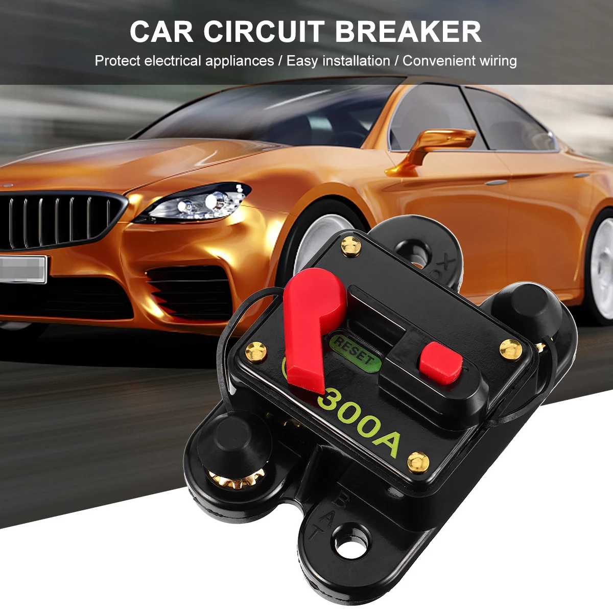 

Car Audio Refit Circuit Breaker Self-recovery Power Supply Fuse Holder Black Alloy