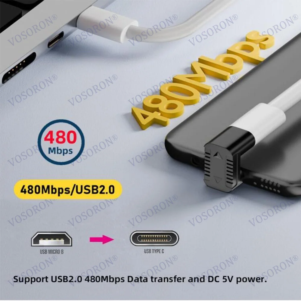 90/360 Degree Angled USB-C to Micro USB Adapter,USB2.0 Type C Female to Micro USB Male Power Data Adapter for Phone Tablet