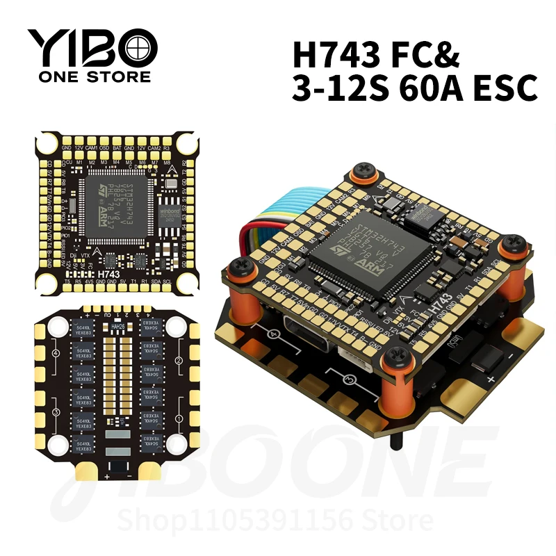 

For RC FPV Racing Freestyle Drone - H743 H7 FC FPV Drone Flight Controller Stack 55A 60A 65A 80A BULEjay 4in1 Brushless ESC