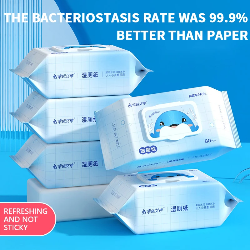 80pcs/160pcs Wet Toilet Paper Flushable Adult Hygiene Care Wipes Toilet Wipes Clean Ass Wipes