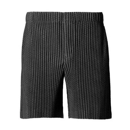 ISSEY 2026 New Arrival Japanese Style Miyake Basic Flowy Elastic Waist Drawstring Mesh-Panel Casual Pleated Shorts pants