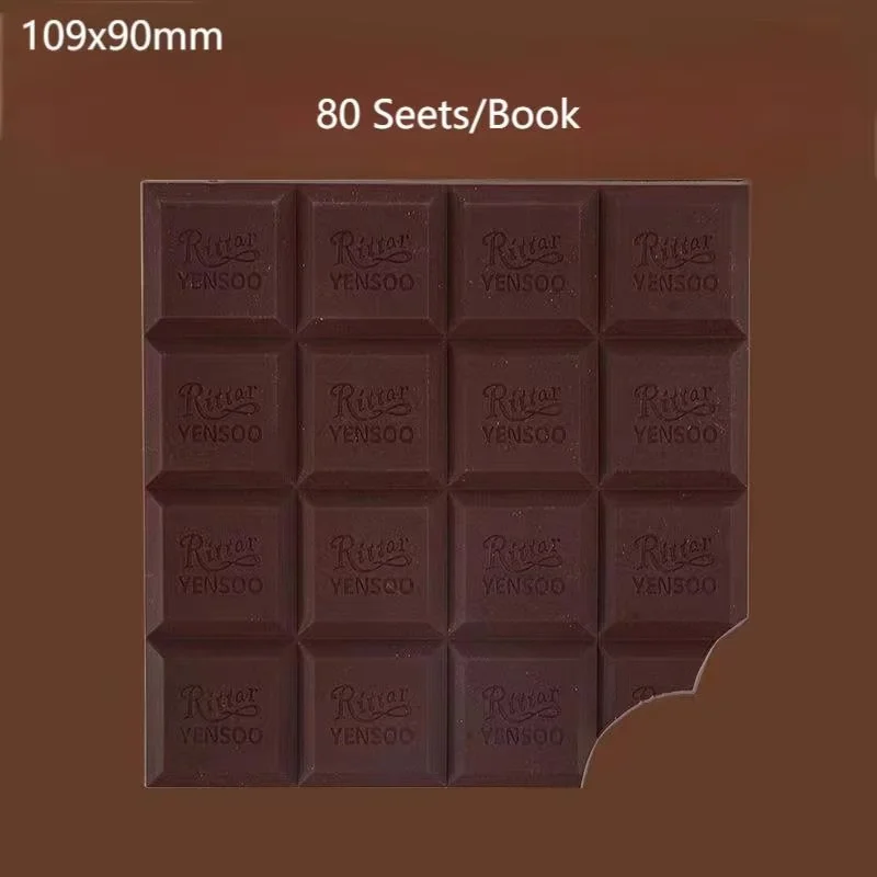 Chocolate-Scented Shaped Notebook, Creative Mini Portable Notebook Biscuit, Contains 80 Pages of Paper (with Packaging Box)