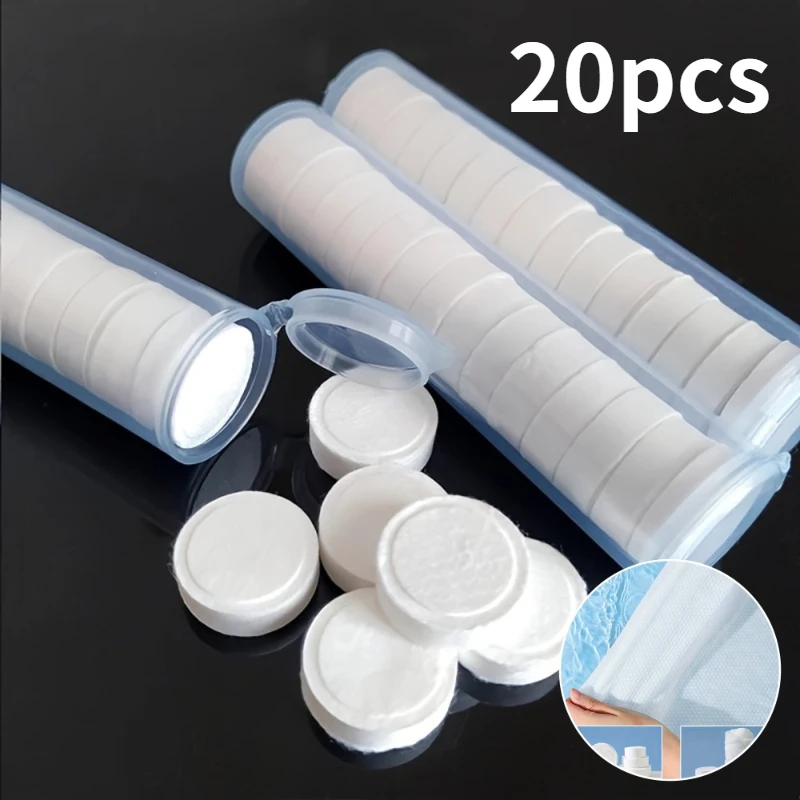A set of 20 mini disposable compression towels, perfect for outdoor activities such as camping, fishing and facial cleansing.