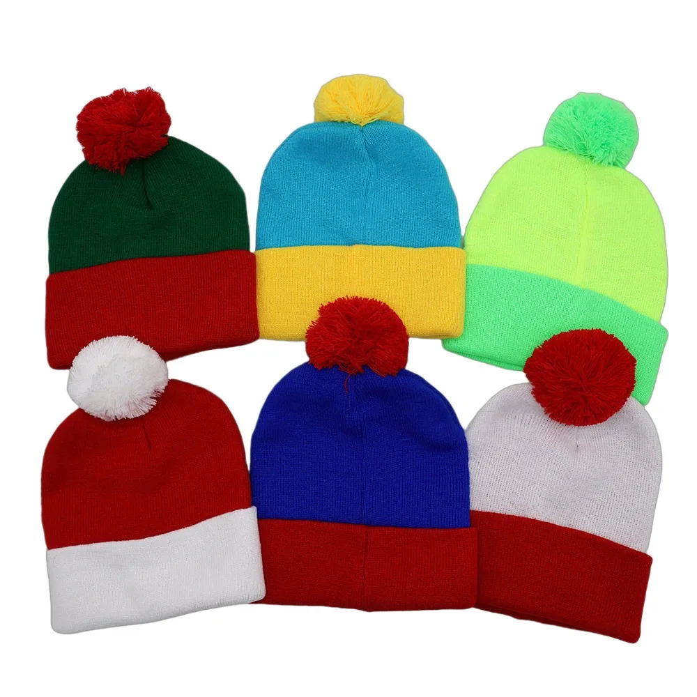 Modische Kontrast-Pompon-Strickmützen mit Anpassbarem Logo, Winterliche Freizeitmützen mit Ohrenschutz für Damen und Herren – Detail 1