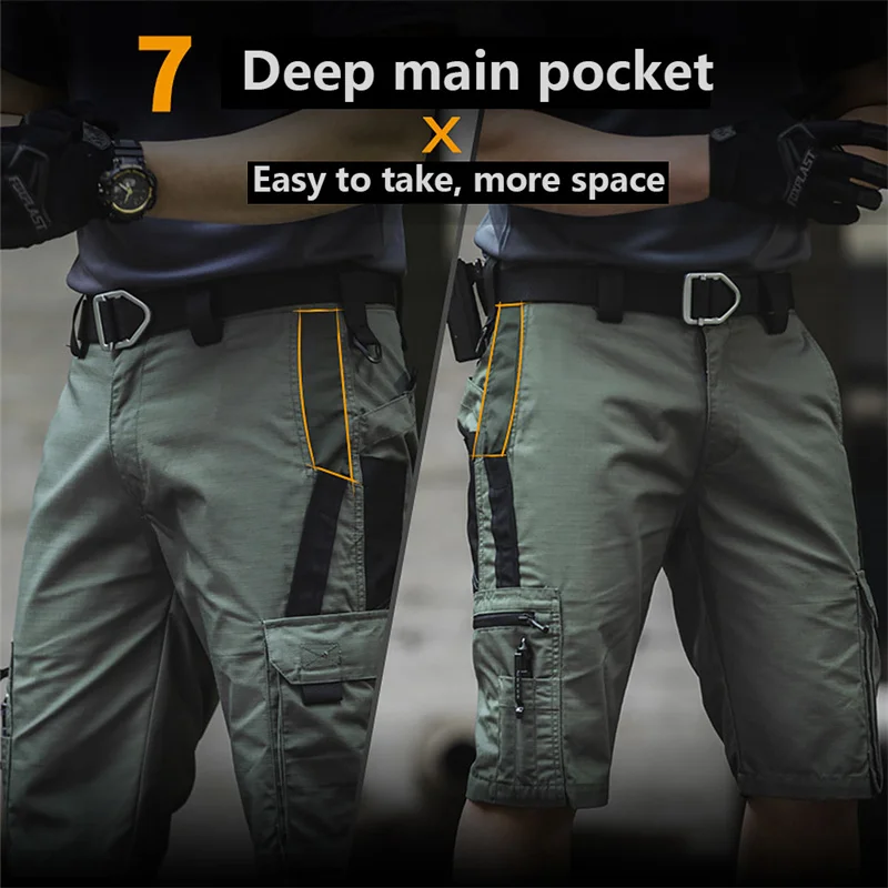 Tactical Cargo Shorts Men Casual Work Pants Camouflage Shorts Multi-pocket Cargo Short Pants Quick Dry Wear-resisting Shorts