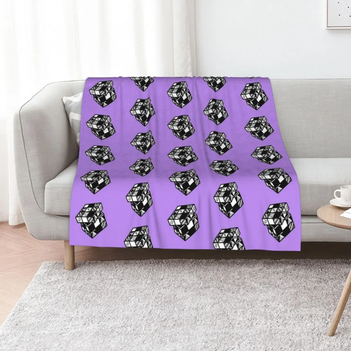 

Tribal Rubikas Cube Throw Blanket Decorative Sofas decorative Weighted Bed linens Blankets