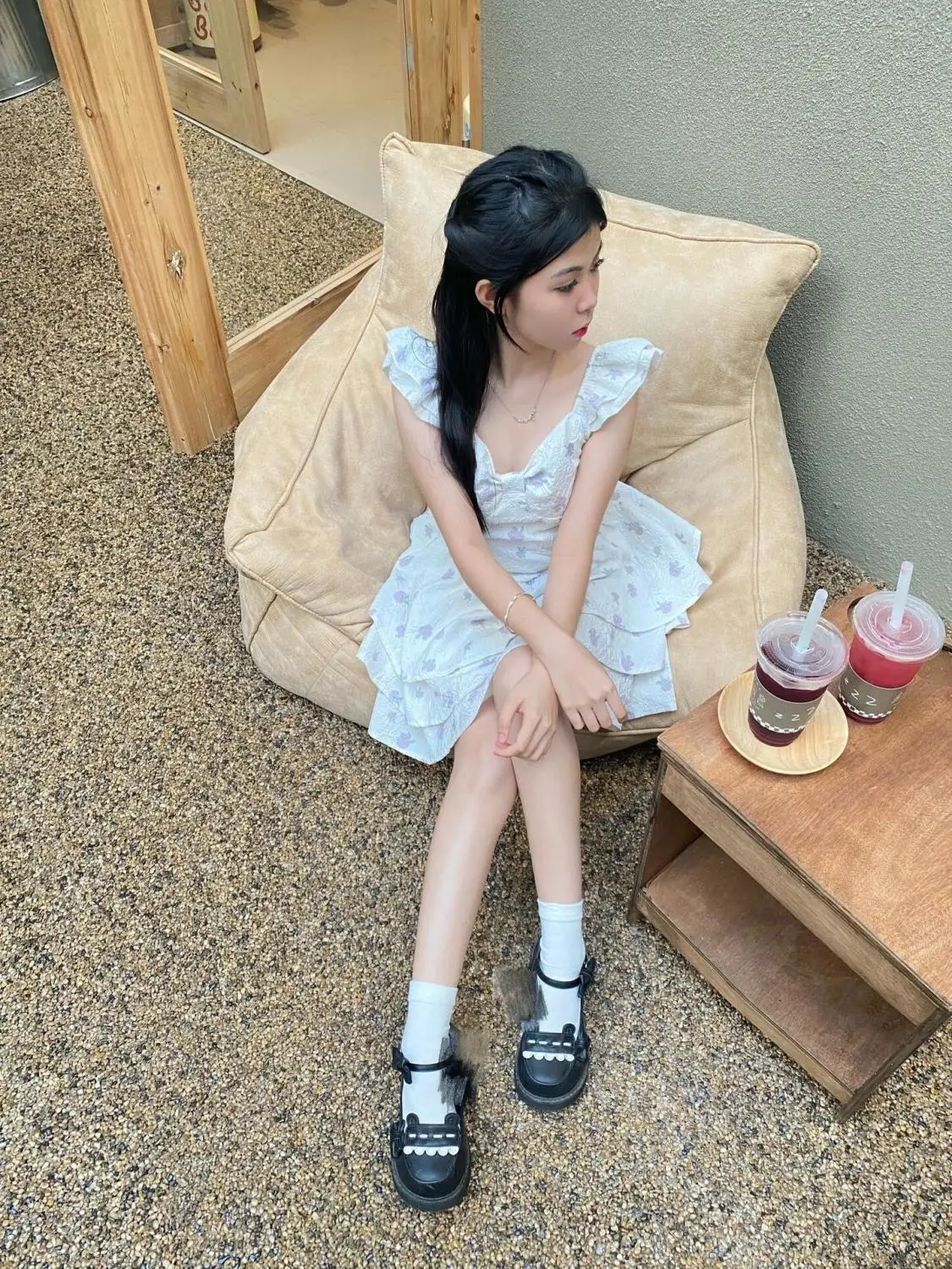 فساتين نسائية بأكمام قصيرة Dames ربيع ساتان برباط علوي ربطة عنق على شكل قلب خط عنق متدرج أشرطة مجمعة حسية أنيقة #1